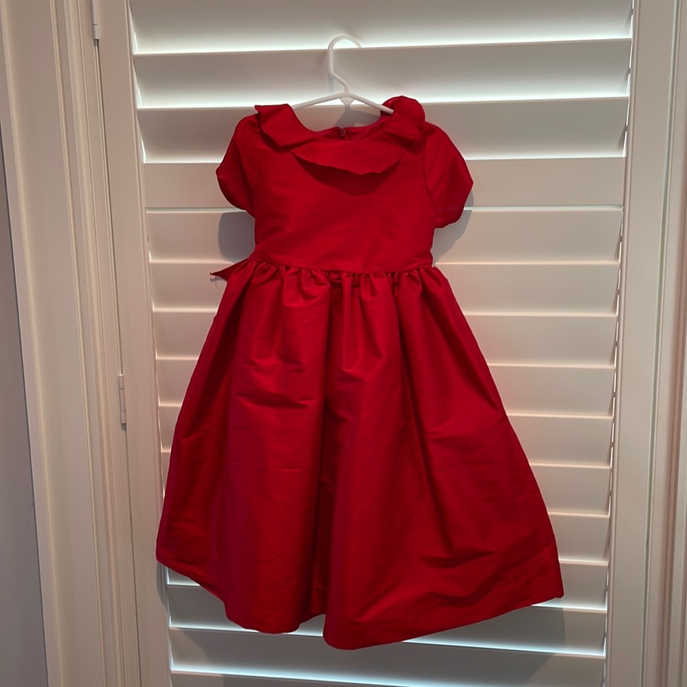 Maggie Breen red party dress
